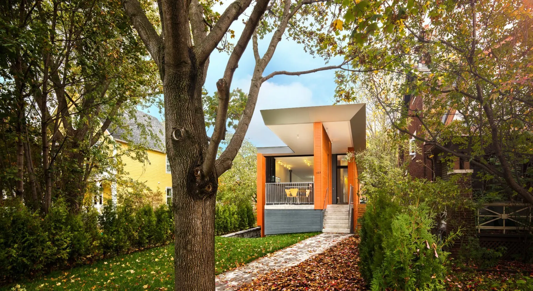 Stacey-Turley front facade in daytime surrounded by trees