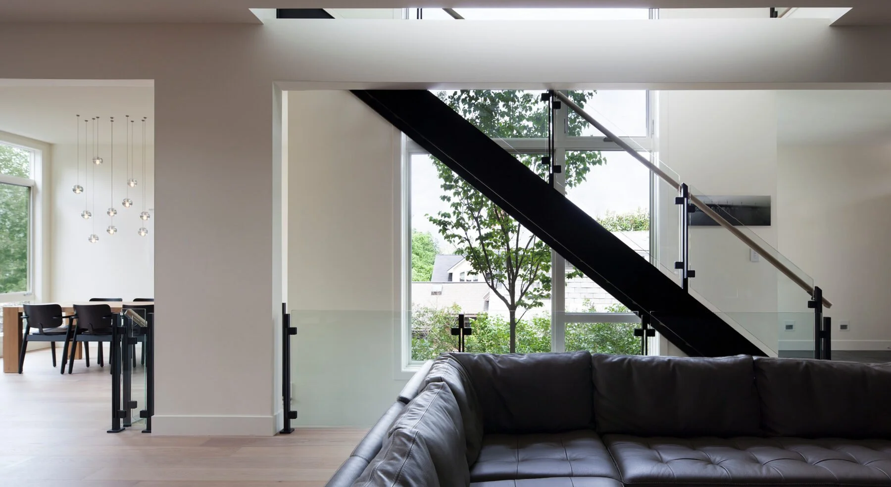 View of stairs from living area in Westboro Home