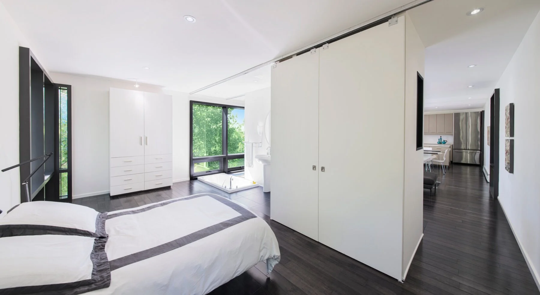 Wide-view of Chelsea Hill House master bedroom