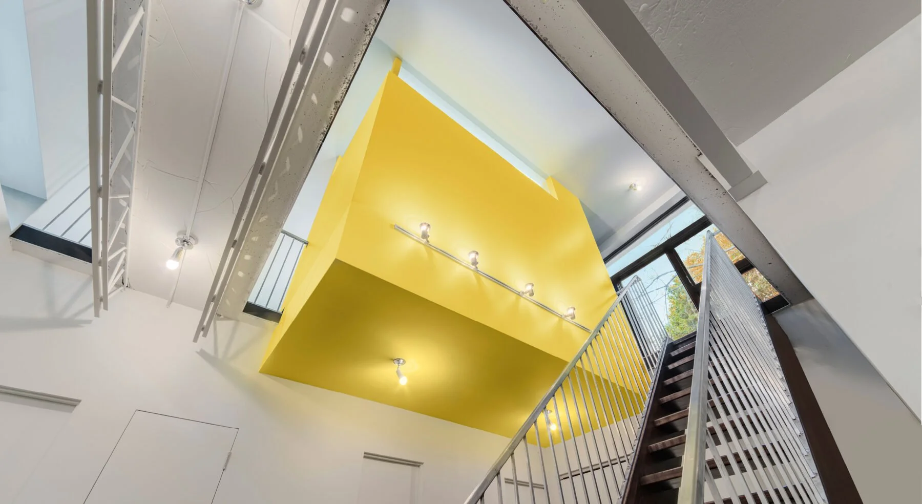 View of exterior of Stacey-Turley master bathroom from below