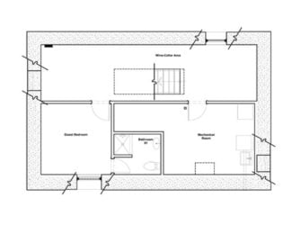 Lower floor plan of Echo House