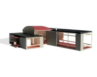 Exterior view of Hill-Maheux Cottage model
