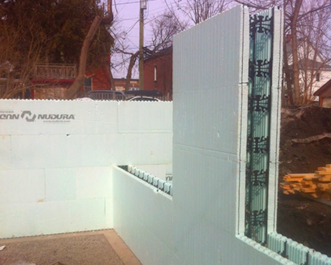 ICF insulated concrete formwork construction