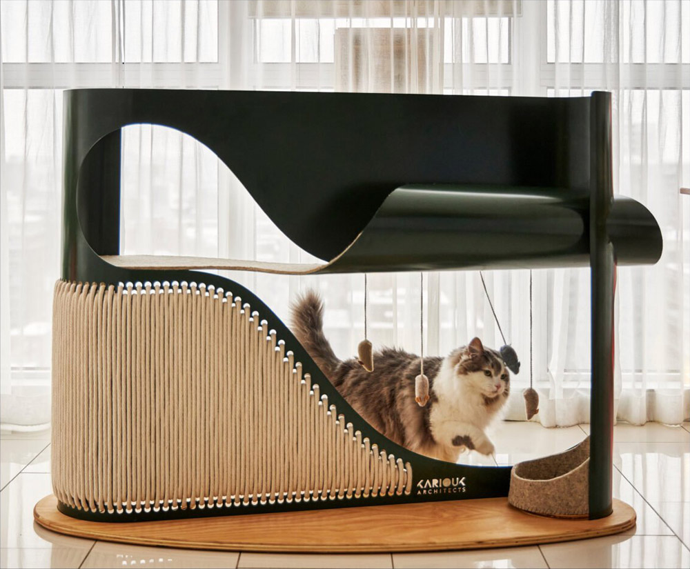 Chat-eau cat play structure by Kariouk Architects