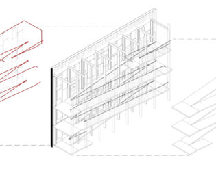 Design for a photographer's home and studio - diagram of ramp