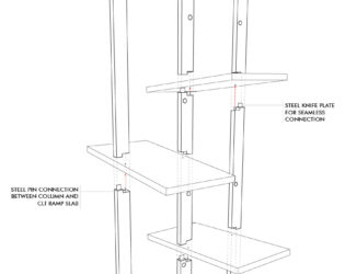 Design for a photographer's home and studio - exploded view of ramp