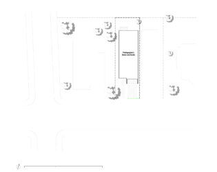 Design for a photographer's home and studio - plan view of lot