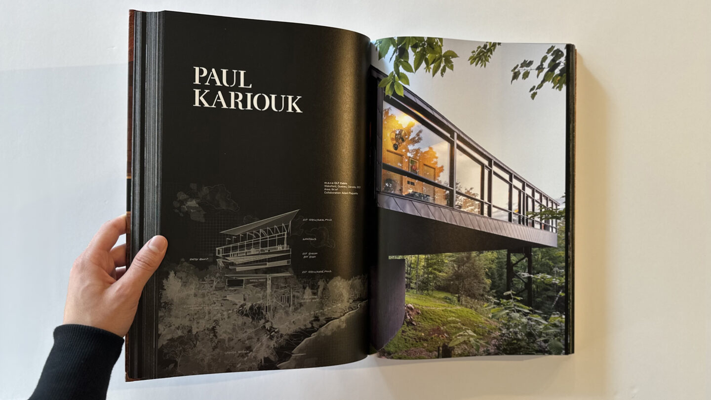 Homes for Our Time 3 book published by Taschen, featuring Paul Kariouk's m.o.r.e. Cabin