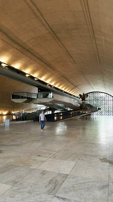 Oscar Niemeyer’s Simon Bolivar Auditorium, inside entry hall.